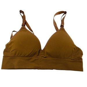Blanqi body cooling maternity & nursing bra espresso brown women's size L